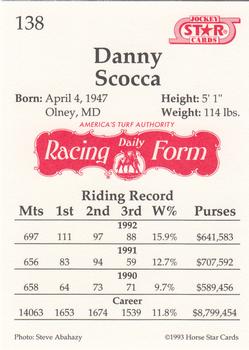 1993 Jockey Star #138 Danny Scocca Back